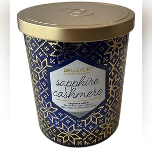 Bellevue Luxury Candle in Sapphire Cashmere Scent 12oz, NWOT